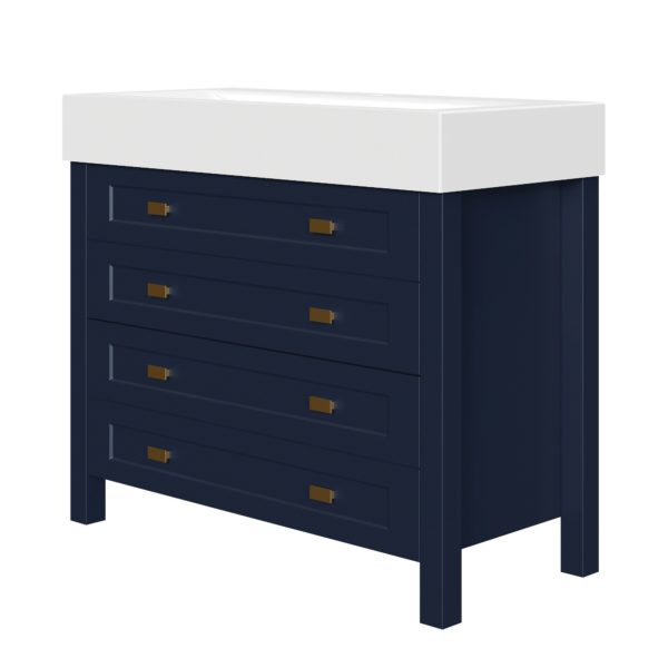 Matthiola 38-1/4"W x 17-1/2"D Prussian Blue Bathroom Vanity Cabinet