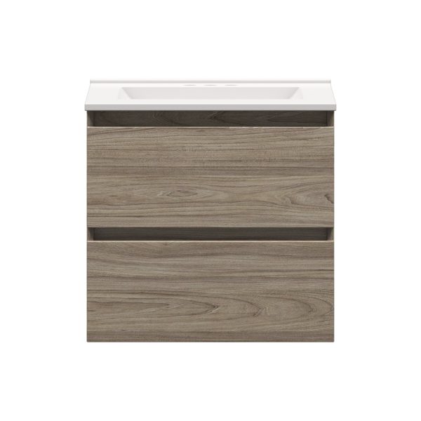 Sage 24 in. W x 18-1/2 in. D Vanity in Savanna with Porcelain Vanity Top in Solid White with White Basin