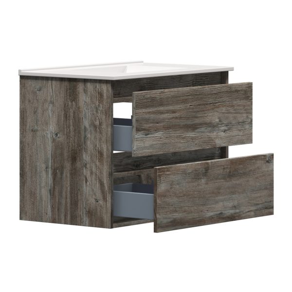 Sage 30 in. W x 18-1/2 in. D Vanity in Driftwood Gray with Porcelain Vanity Top in Solid White with White Basin