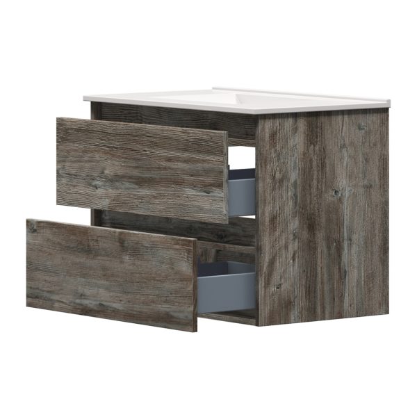 Sage 30 in. W x 18-1/2 in. D Vanity in Driftwood Gray with Porcelain Vanity Top in Solid White with White Basin