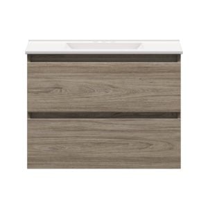 Sage 30 in. W x 18-1/2 in. D Vanity in Savanna with Porcelain Vanity Top in Solid White with White Basin