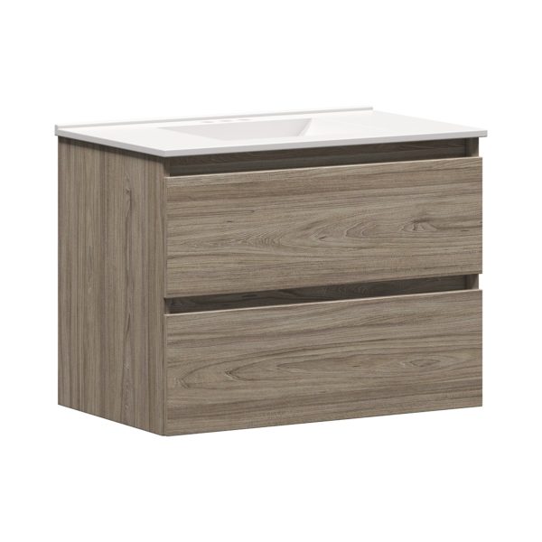 Sage 30 in. W x 18-1/2 in. D Vanity in Savanna with Porcelain Vanity Top in Solid White with White Basin