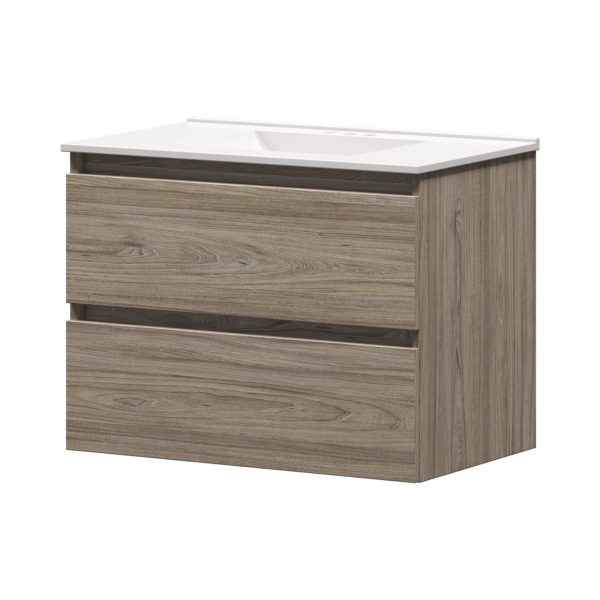 Sage 30 in. W x 18-1/2 in. D Vanity in Savanna with Porcelain Vanity Top in Solid White with White Basin