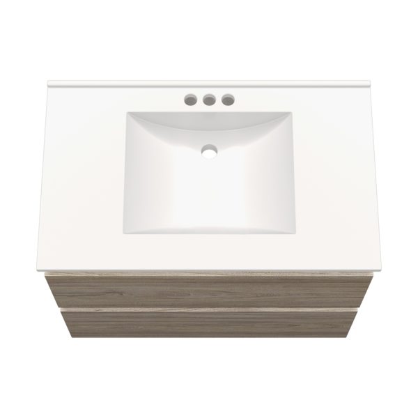 Sage 30 in. W x 18-1/2 in. D Vanity in Savanna with Porcelain Vanity Top in Solid White with White Basin