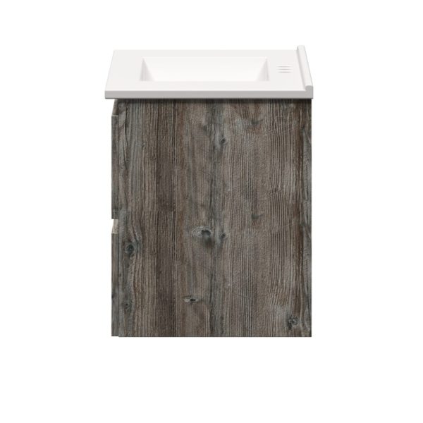 Sage 36 in. W x 18-1/2 in. D Vanity in Driftwood Gray with Porcelain Vanity Top in Solid White with White Basin