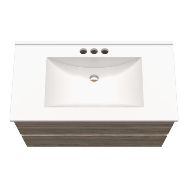 Sage 36 in. W x 18-1/2 in. D Vanity in Savanna with Porcelain Vanity Top in Solid White with White Basin