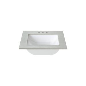 Silver Poplar 25 in. W x 22 in. D Cultured Marble Rectangular Undermount Single Basin Vanity Top