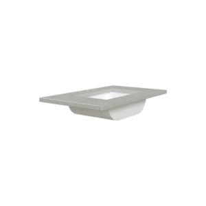 Silver Poplar 31 in. W x 22 in. D Cultured Marble Rectangular Undermount Single Basin Vanity Top