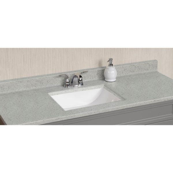 Silver Poplar 49 in. W x 22 in. D Cultured Marble Rectangular Undermount Single Basin Vanity Top