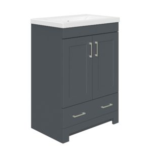 Southernwood 24"W x 15-1/2"D Cool Gray Vanity and White Ceramic Vanity Top with Rectangular Integrated Bowl