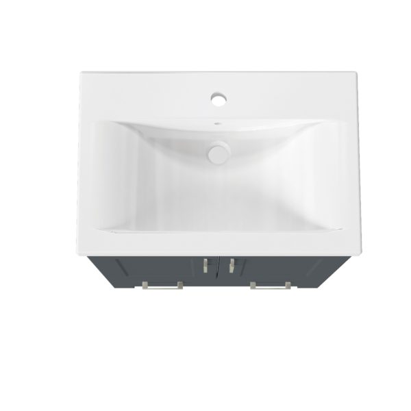 Southernwood 24"W x 15-1/2"D Cool Gray Vanity and White Ceramic Vanity Top with Rectangular Integrated Bowl