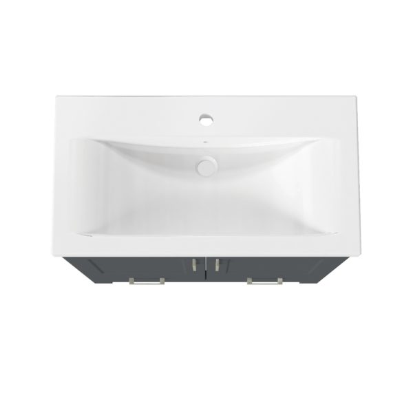 Southernwood 30-1/8"W x 15-1/2"D Cool Gray Vanity and White Ceramic Vanity Top with Rectangular Integrated Bowl