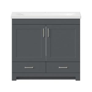 Southernwood 36"W x 15-1/2"D Cool Gray Vanity and White Ceramic Vanity Top with Rectangular Integrated Bowl