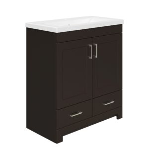 Southernwood 30-1/8"W x 15-1/2"D Cafecito Bean Vanity and White Ceramic Vanity Top with Rectangular Integrated Bowl