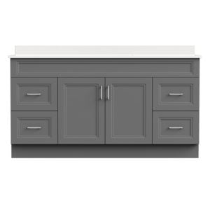 Strattford 60"W x 21"D Matte Pewter Bathroom Vanity Cabinet