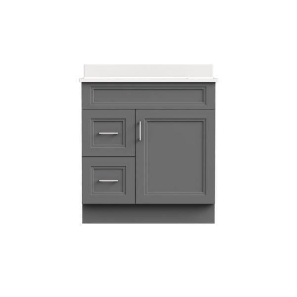 Strattford 30"W x 21 3/4"D x 32"H Matte Pewter Bathroom Vanity Cabinet