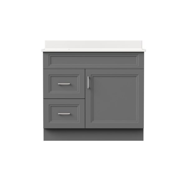 Strattford 36"W x 21 3/4"D x 32"H Matte Pewter Bathroom Vanity Cabinet