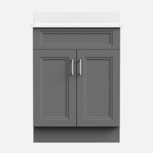 Strattford 24"W x 21"D x 32"H Matte Pewter Bathroom Vanity Cabinet