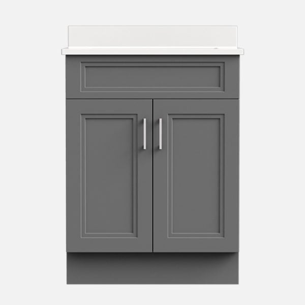 Strattford 24"W x 21"D x 32"H Matte Pewter Bathroom Vanity Cabinet