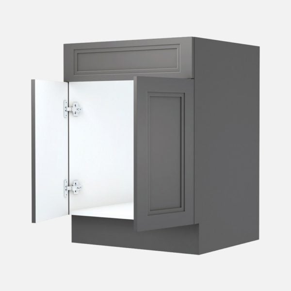 Strattford 24"W x 21"D x 32"H Matte Pewter Bathroom Vanity Cabinet