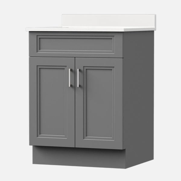 Strattford 24"W x 21"D x 32"H Matte Pewter Bathroom Vanity Cabinet