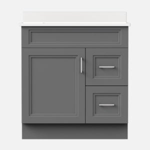 Strattford 30"W x 21"D x 32"H Matte Pewter Bathroom Vanity Cabinet