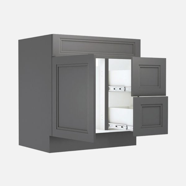 Strattford 30"W x 21"D x 32"H Matte Pewter Bathroom Vanity Cabinet