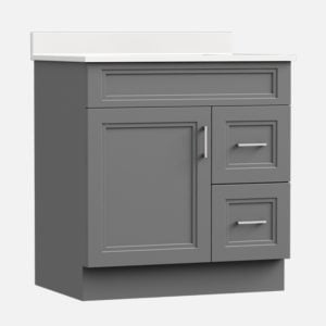 Strattford 30"W x 21"D x 32"H Matte Pewter Bathroom Vanity Cabinet