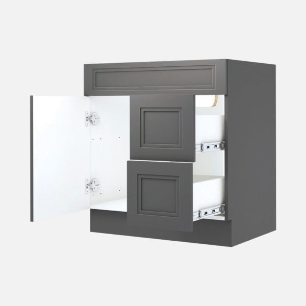 Strattford 30"W x 21"D x 32"H Matte Pewter Bathroom Vanity Cabinet