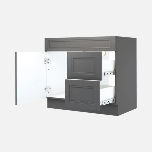 Strattford 36"W x 21"D Matte Pewter Bathroom Vanity Cabinet