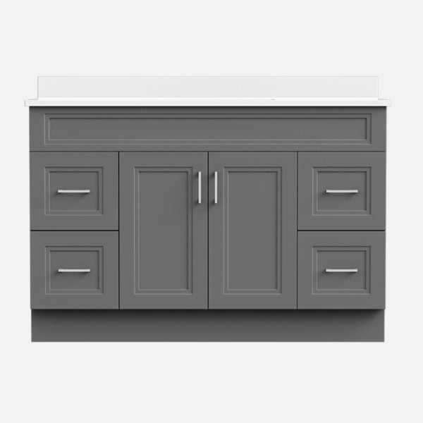 Strattford 48"W x 21"D Matte Pewter Bathroom Vanity Cabinet