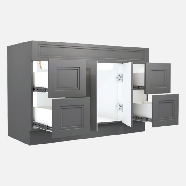 Strattford 48"W x 21"D Matte Pewter Bathroom Vanity Cabinet