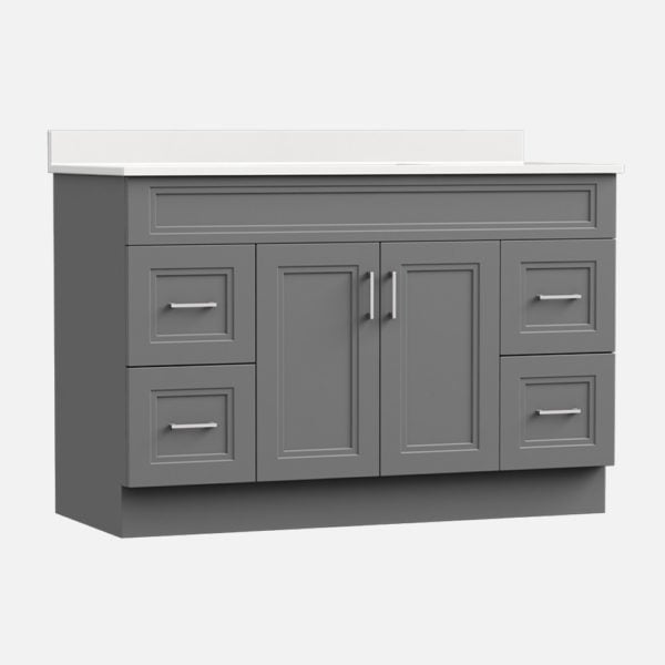 Strattford 48"W x 21"D Matte Pewter Bathroom Vanity Cabinet