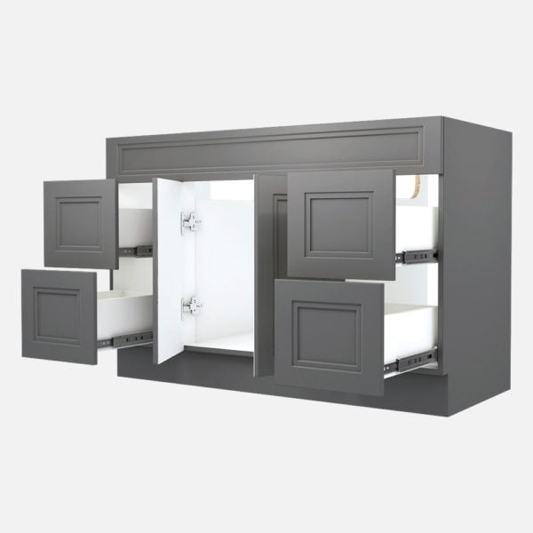 Strattford 48"W x 21"D Matte Pewter Bathroom Vanity Cabinet