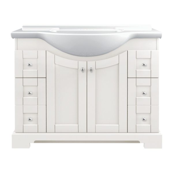 Weigela 41-1/2"W x 19-7/8"D x 33-1/2"H Cotton White Vanity and White Porcelain Vanity top