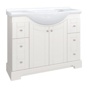 Weigela 41-1/2"W x 19-7/8"D x 33-1/2"H Cotton White Vanity and White Porcelain Vanity top