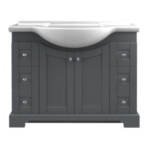 Weigela 41-1/2"W x 19-7/8"D x 33-1/2"H Night Gray Vanity and White Porcelain Vanity Top