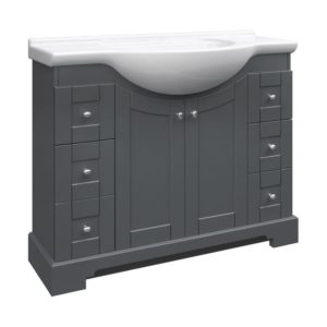 Weigela 41-1/2"W x 19-7/8"D x 33-1/2"H Night Gray Vanity and White Porcelain Vanity Top