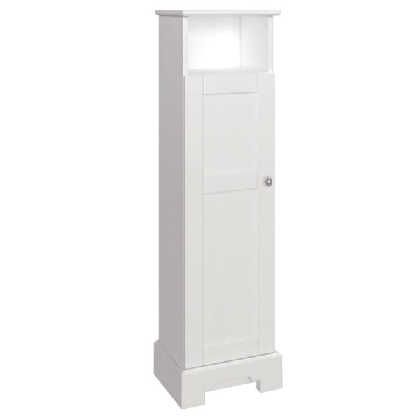 Weigela 13"W x 10-3/8"D x 47-1/8"H Cotton White Linen Cabinet