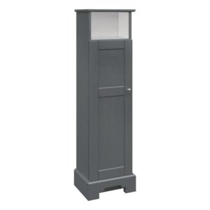 Weigela 13"W x 10-3/8"D x 47-1/8"H Night Gray Linen Cabinet