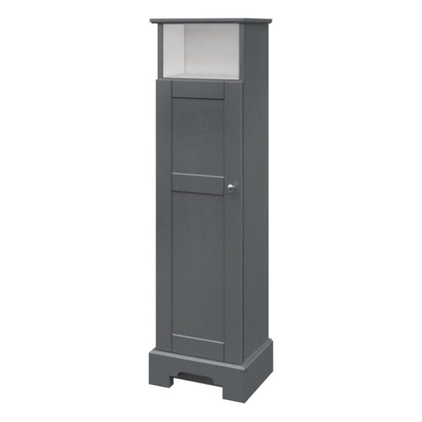 Weigela 13"W x 10-3/8"D x 47-1/8"H Night Gray Linen Cabinet