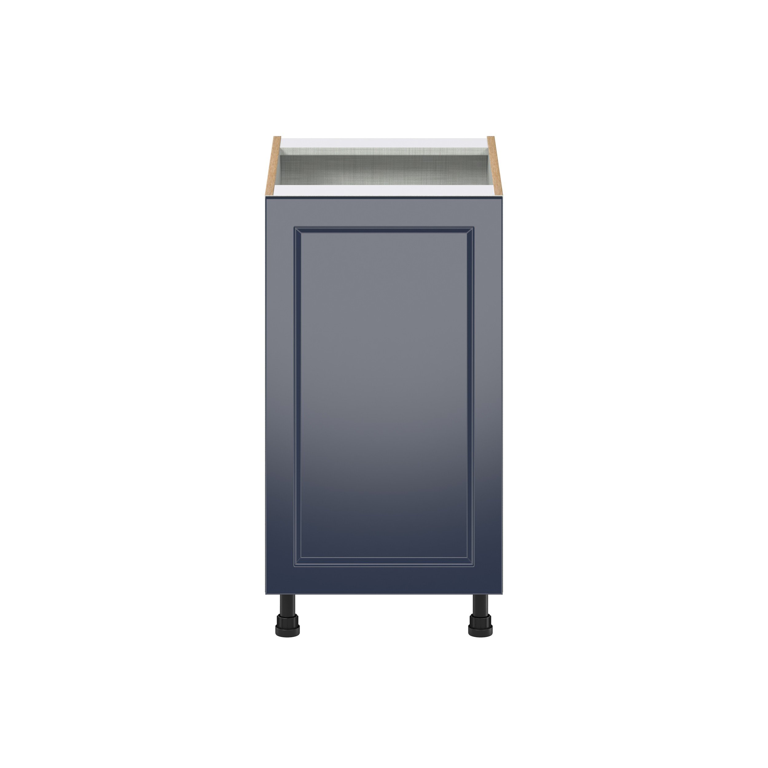 Camellia Painted Midnight Blue Recessed Assembled Full High Door with 2 Pull Out Waste Bin Kitchen Cabinet (18 in. W x 34.5 in. H x 24 in. D)