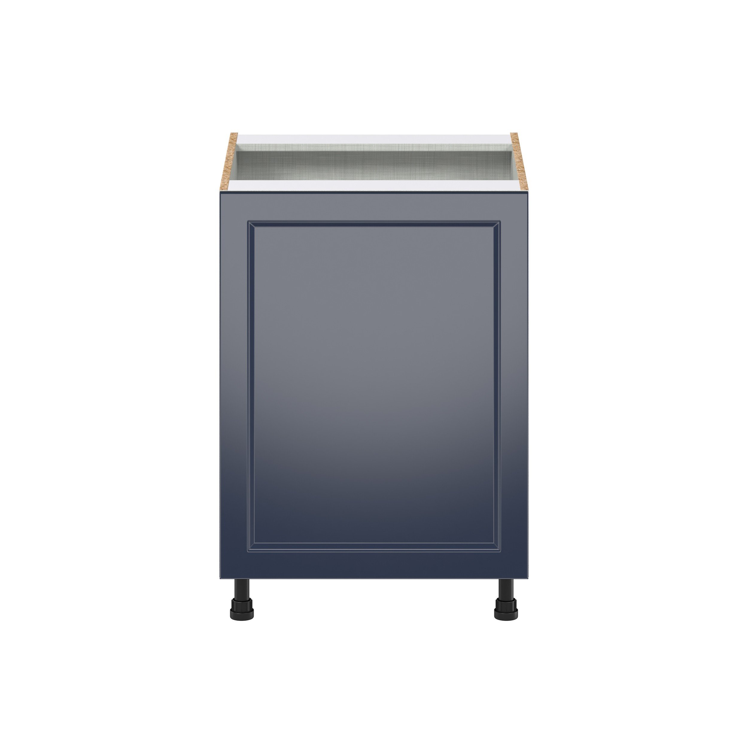 Camellia Painted Midnight Blue Recessed Assembled Full High Door with Pull Out  3 Waste Bins Kitchen Cabinet (24 in. W x 34.5 in. H x 24 in. D)