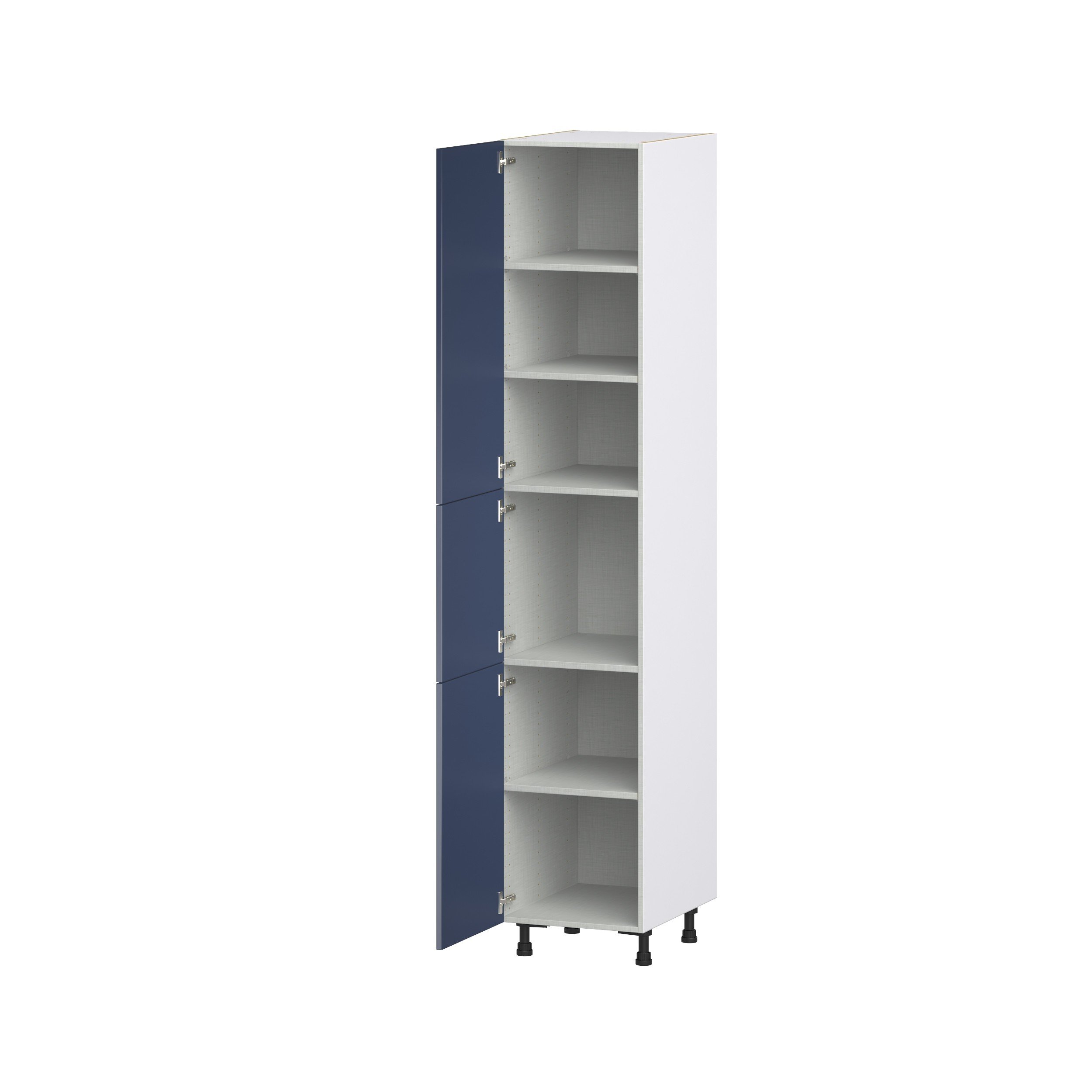 Camellia Painted Midnight Blue Recessed Assembled Pantry Cabinet with 5 Shelves (18 in. W x 94.5 in. H x 24 in. D)