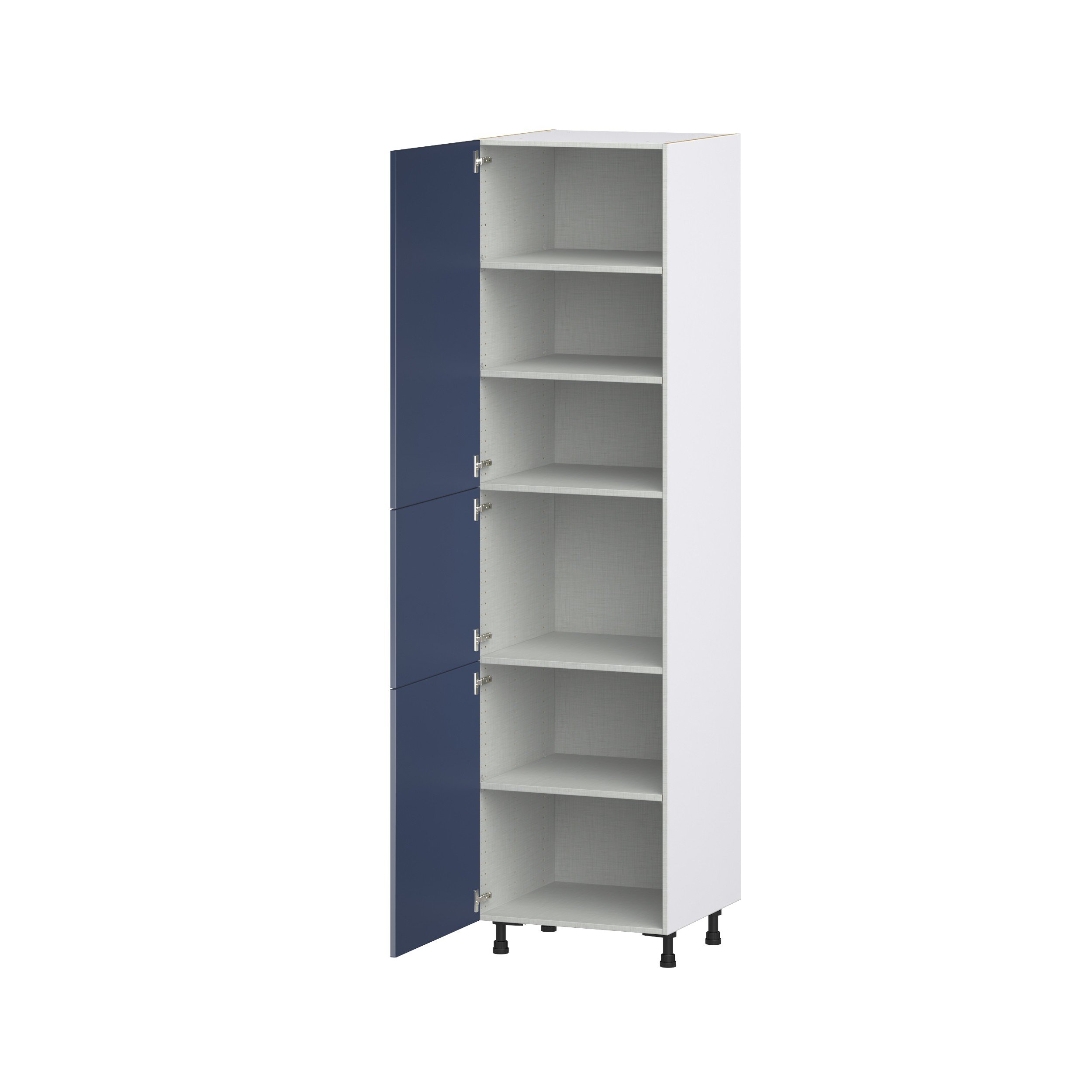 Camellia Painted Midnight Blue Recessed Assembled Pantry Cabinet with 5 Shelves (24 in. W x 94.5 in. H x 24 in. D)