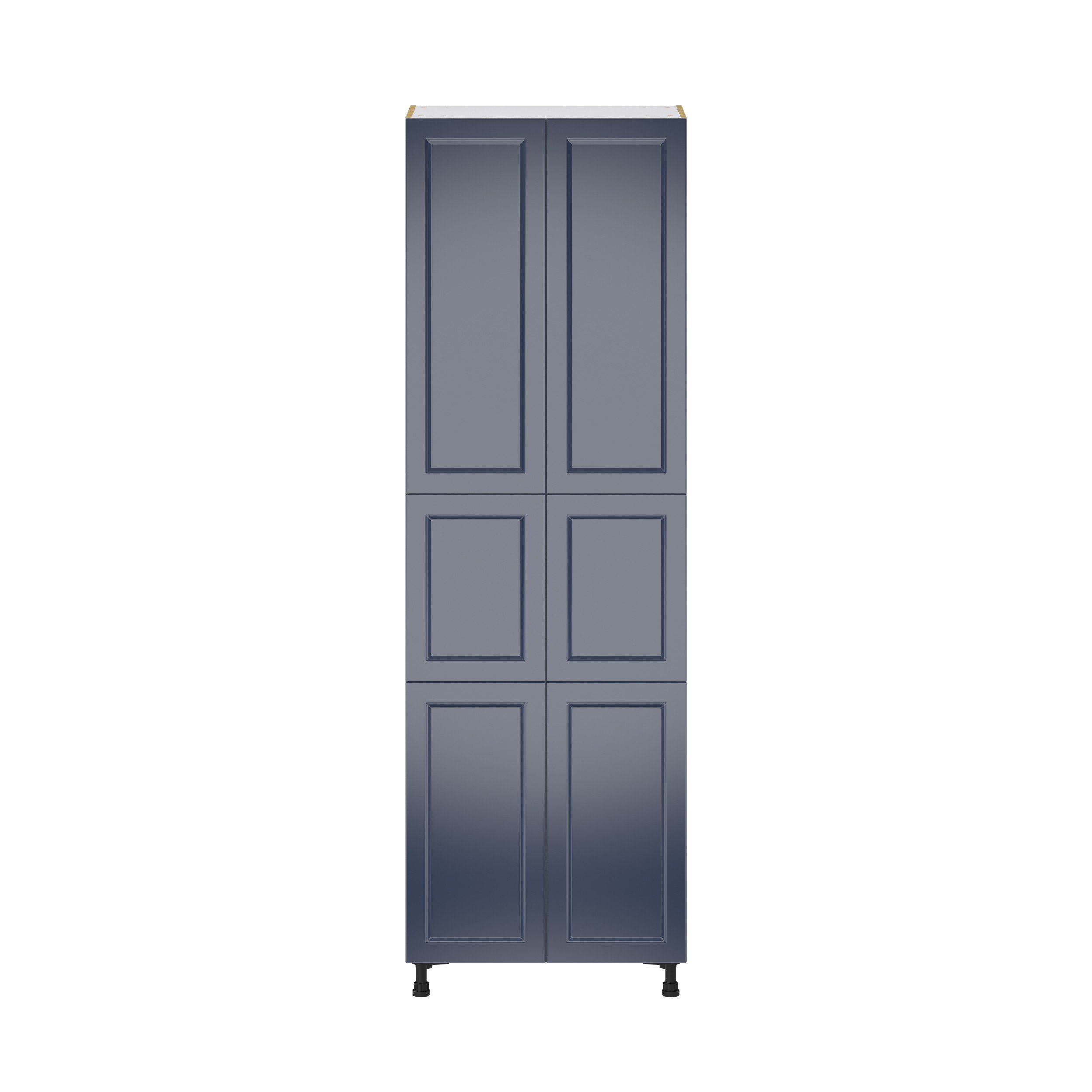 Camellia Painted Midnight Blue Recessed Assembled Pantry Cabinet with 5 Shelves (30 in. W x 94.5 in. H x 24 in. D)