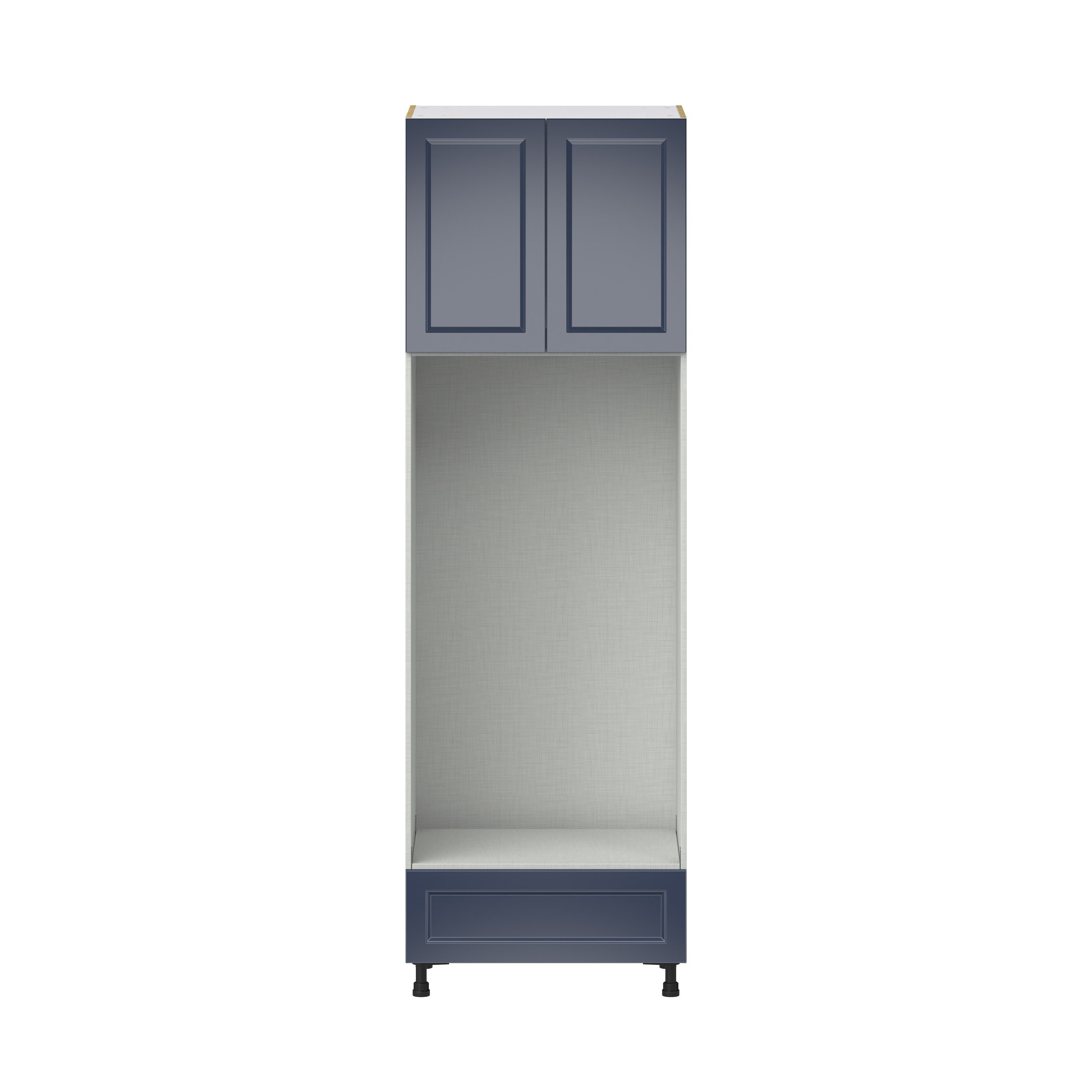 Camellia Painted Midnight Blue Recessed Assembled Pantry Micro/Oven Cabinet with Drawer (30 in. W X 94.5 in. H X 24 in. D)