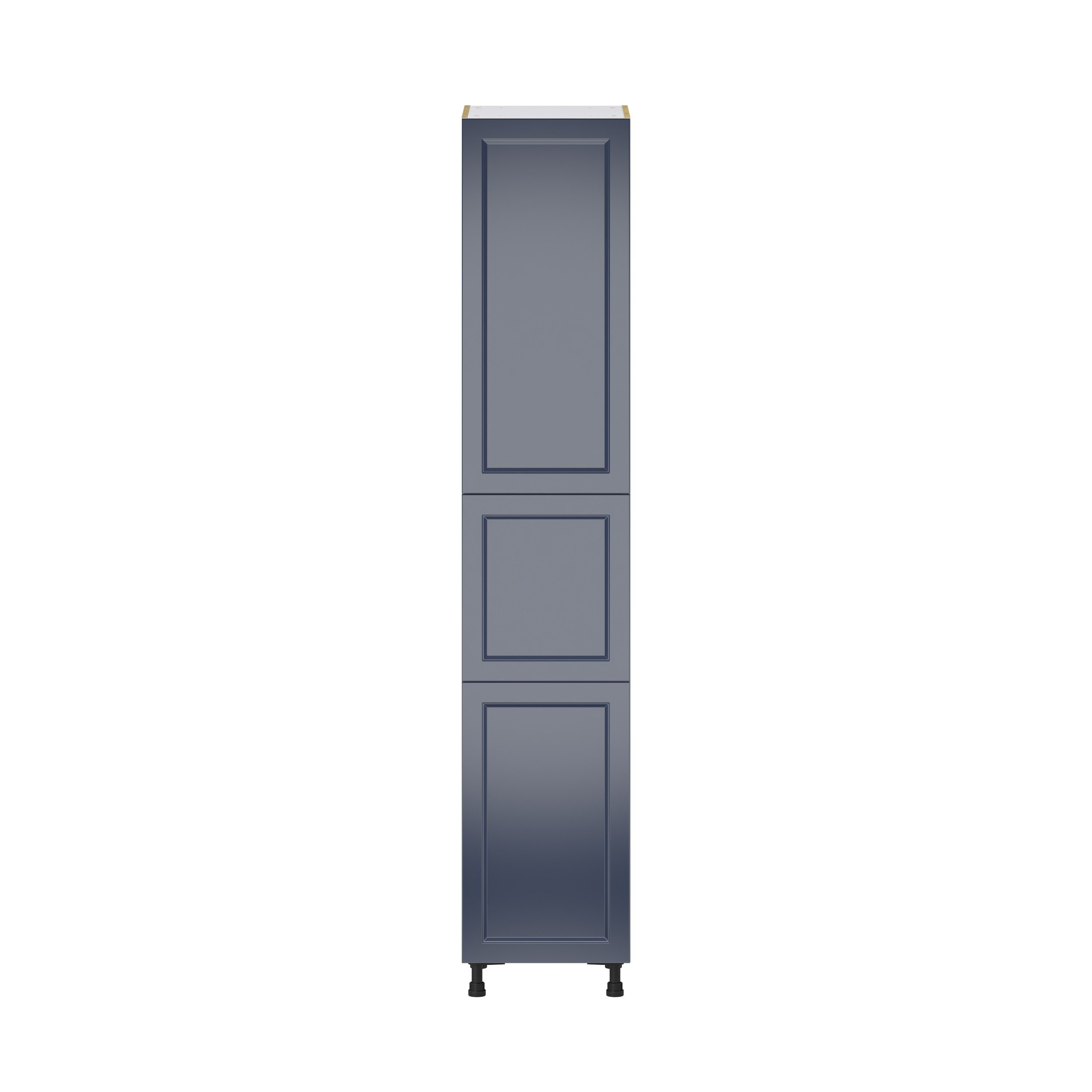 Camellia Painted Midnight Blue Recessed Assembled Pantry Cabinet with 2 Doors and 3 Inner Drawers (18 in. W X 94.5 in. H X 24 in. D)