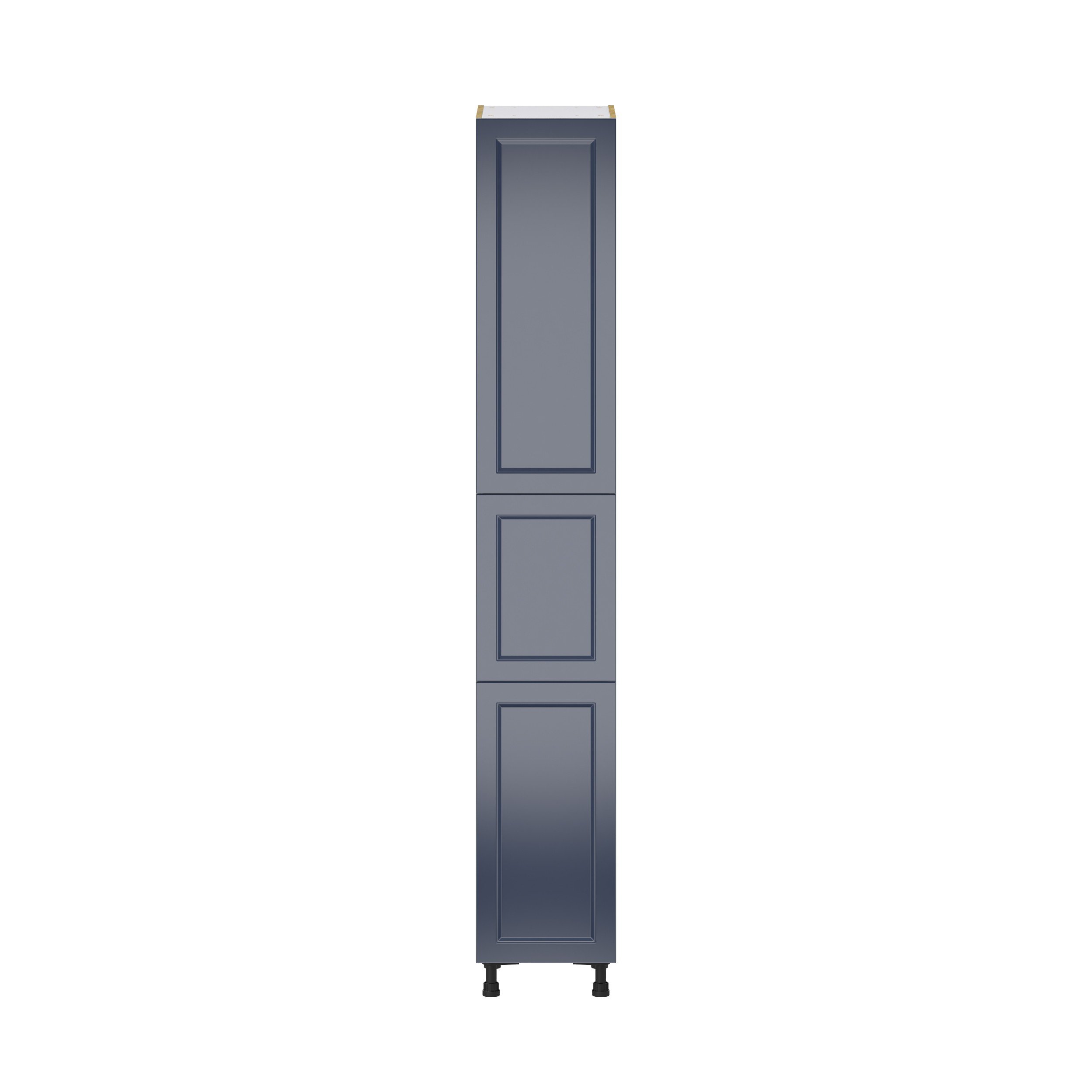 Camellia Painted Midnight Blue Recessed Assembled Pantry Cabinet with 2 Doors and 3 Inner Drawers (15 in. W X 94.5 in. H X 24 in. D)