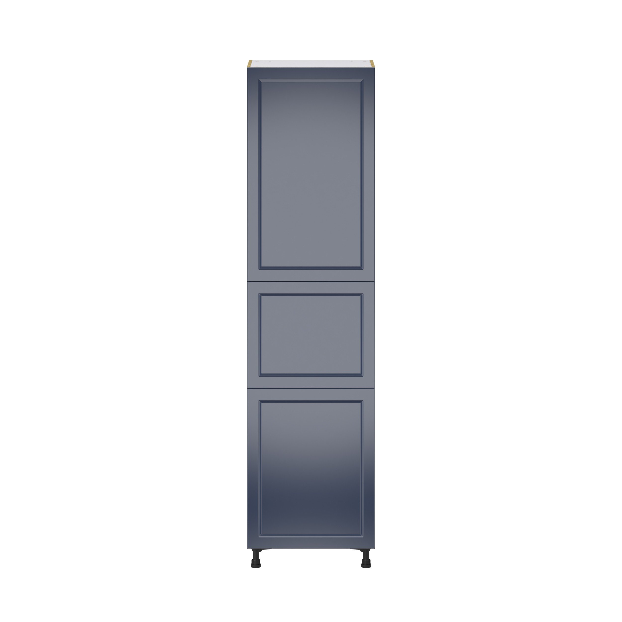 Camellia Painted Midnight Blue Recessed Assembled Pantry Cabinet with 2 Doors and 3 Inner Drawers (24 in. W X 94.5 in. H X 24 in. D)